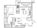One Bedroom Floor Plan 2