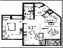 One Bedroom Floor Plan 2